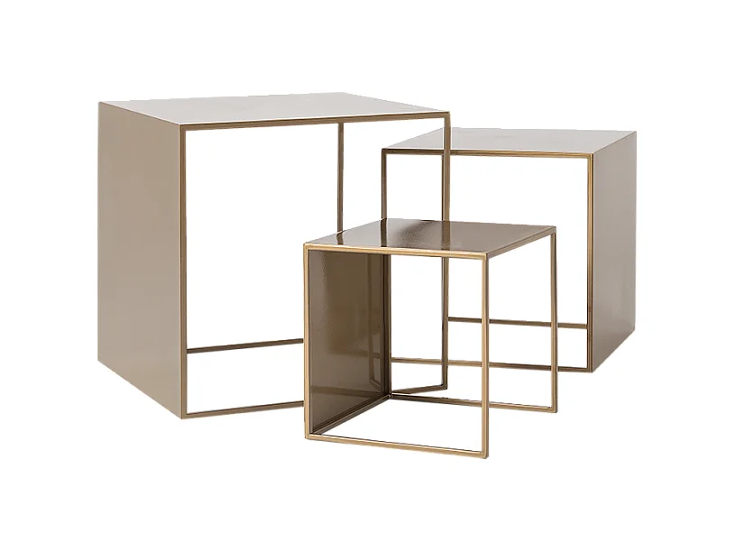 Mesas de centro 35x45x55 cm dourado 2WALL TRIO METAL