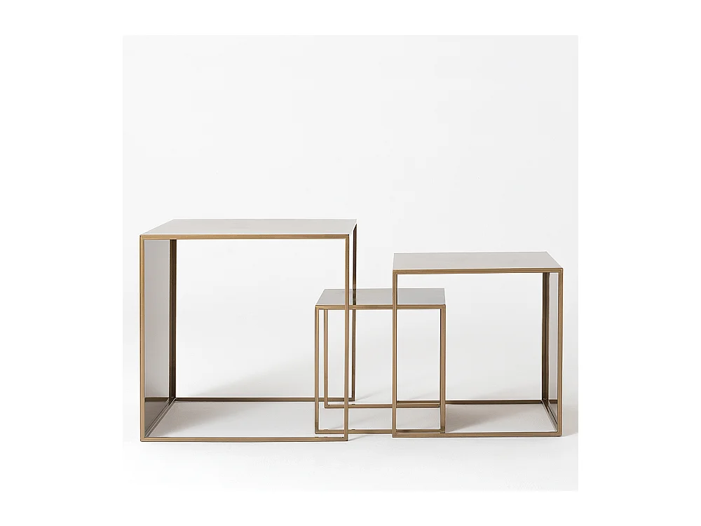 Mesas de centro 35x45x55 cm dourado 2WALL TRIO METAL