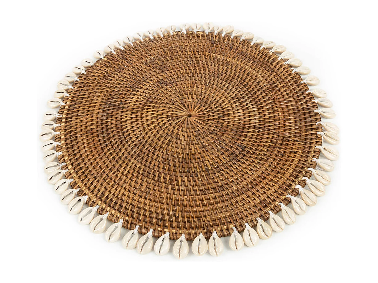 The Colonial Shell Placemat - Natural Brown