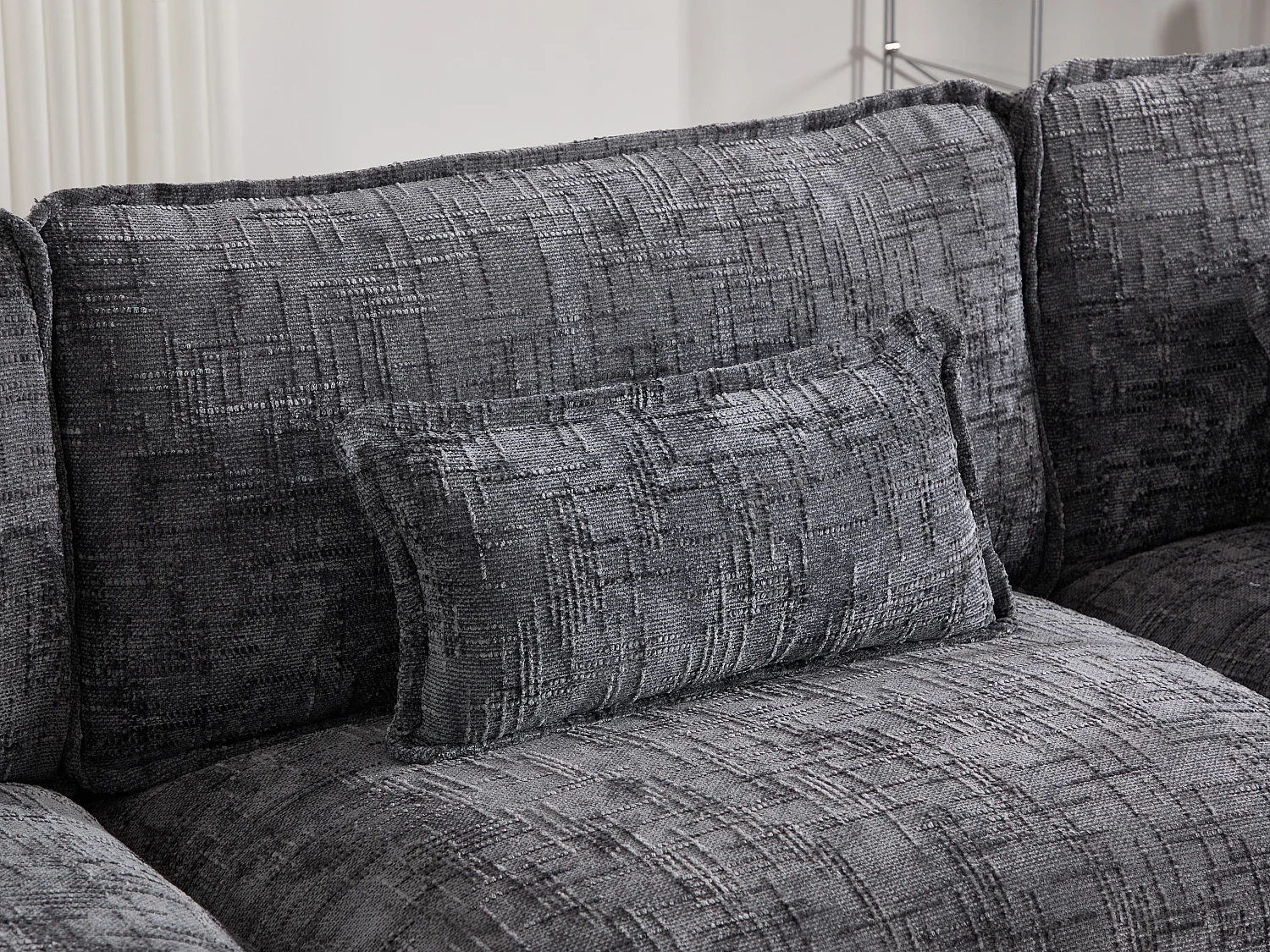 Canapé 3 Places Modulable - Repose-pieds Rangement et Port USB - Support Smartphone - Pour Salon, Bureau ou Chambre