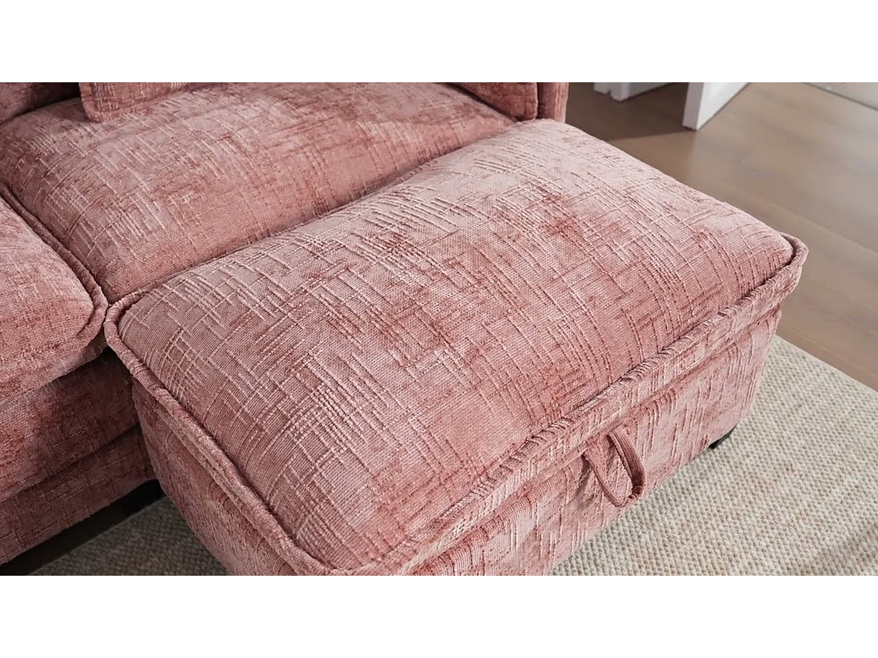 Modulaire 3-zitsbank - Voetensteun, opbergruimte en USB-poort - Smartphonehouder - Voor woonkamer, kantoor of slaapkamer