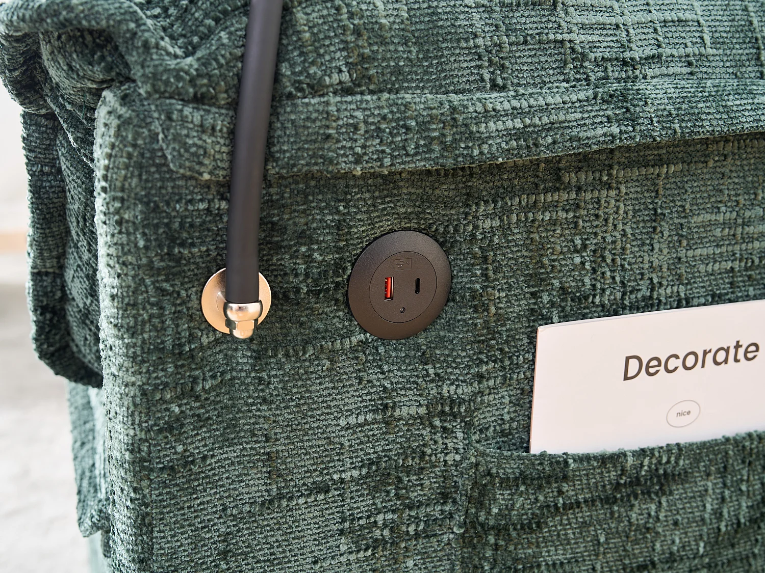 Modulaire 3-zitsbank - Voetensteun, opbergruimte en USB-poort - Smartphonehouder - Voor woonkamer, kantoor of slaapkamer