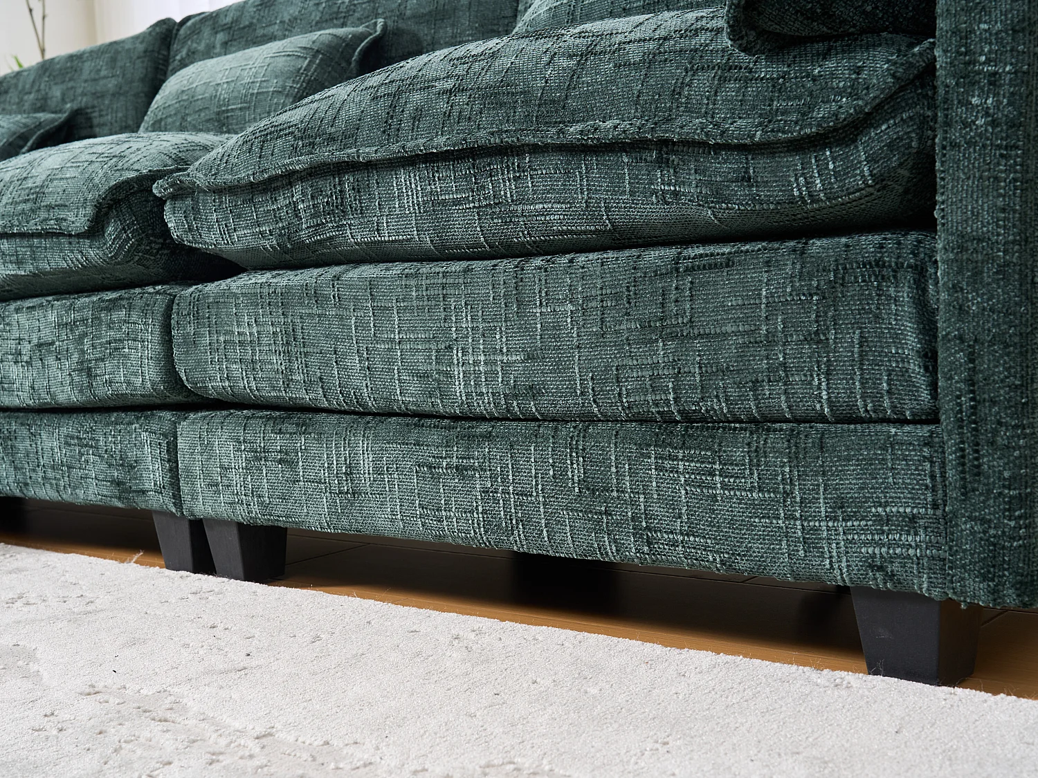 Modulaire 3-zitsbank - Voetensteun, opbergruimte en USB-poort - Smartphonehouder - Voor woonkamer, kantoor of slaapkamer