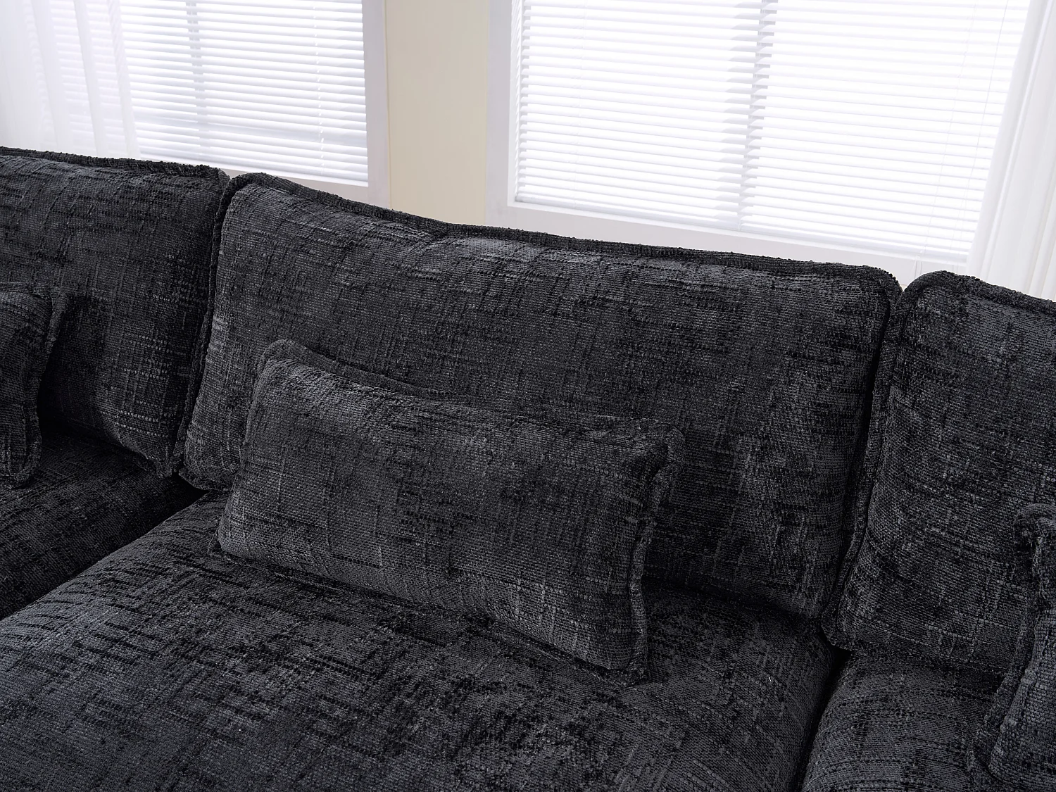 Canapé 3 Places Modulable - Repose-pieds Rangement et Port USB - Support Smartphone - Pour Salon, Bureau ou Chambre