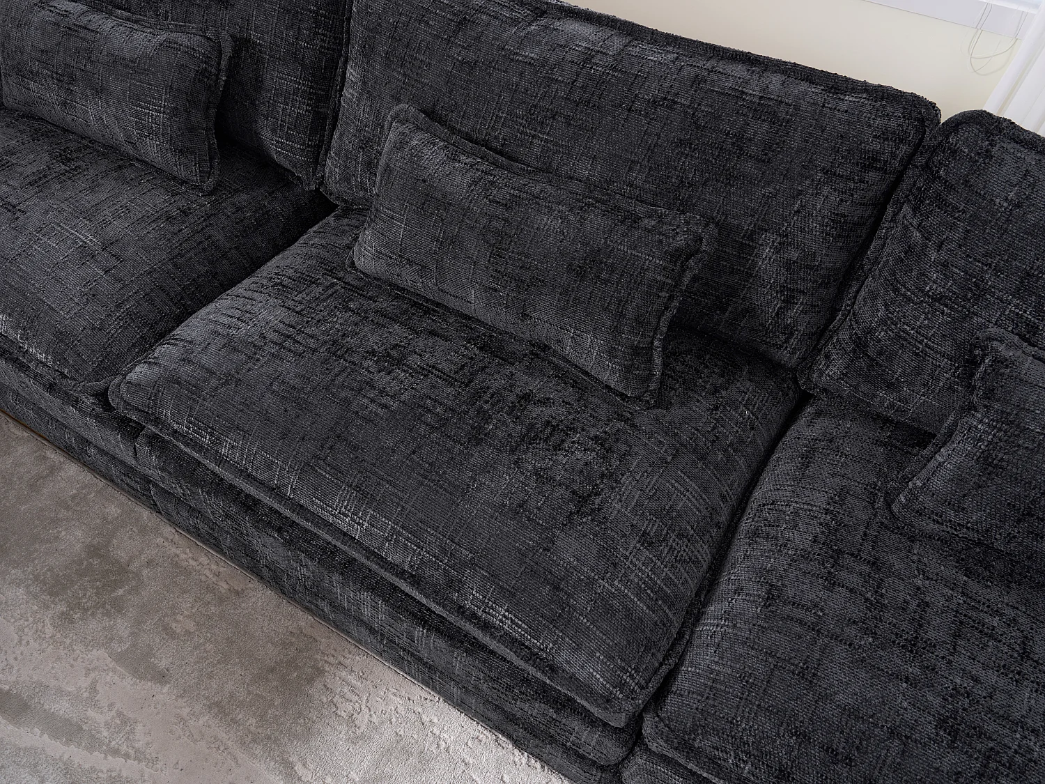 Canapé 3 Places Modulable - Repose-pieds Rangement et Port USB - Support Smartphone - Pour Salon, Bureau ou Chambre