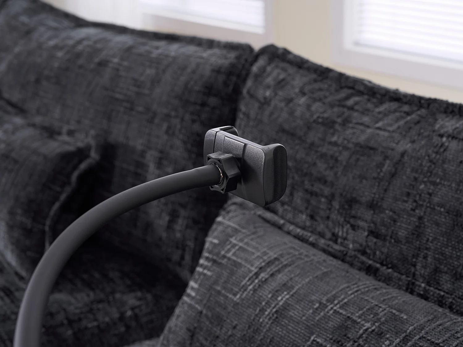 Canapé 3 Places Modulable - Repose-pieds Rangement et Port USB - Support Smartphone - Pour Salon, Bureau ou Chambre