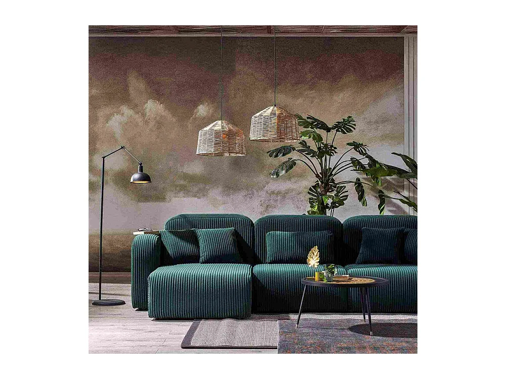 Canapé d'angle en velours côtelé Kuba