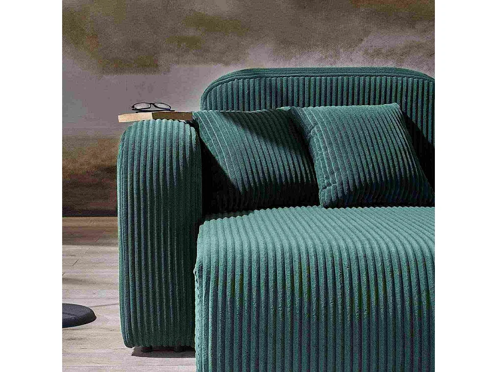 Canapé d'angle en velours côtelé Kuba