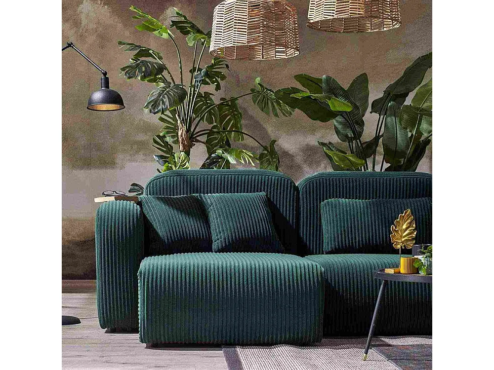 Canapé d'angle en velours côtelé Kuba