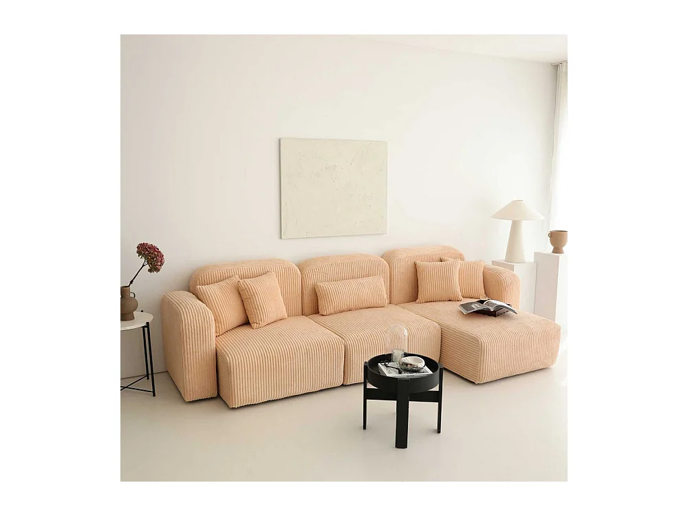 Canapé d'angle en velours côtelé Kuba