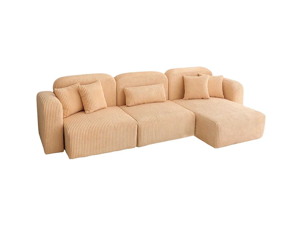 Canapé d'angle en velours côtelé Kuba