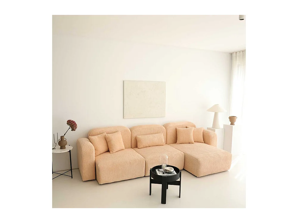 Canapé d'angle en velours côtelé Kuba