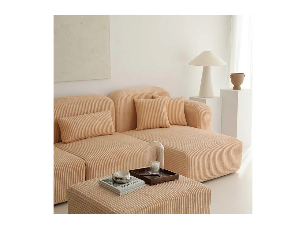 Canapé d'angle en velours côtelé Kuba