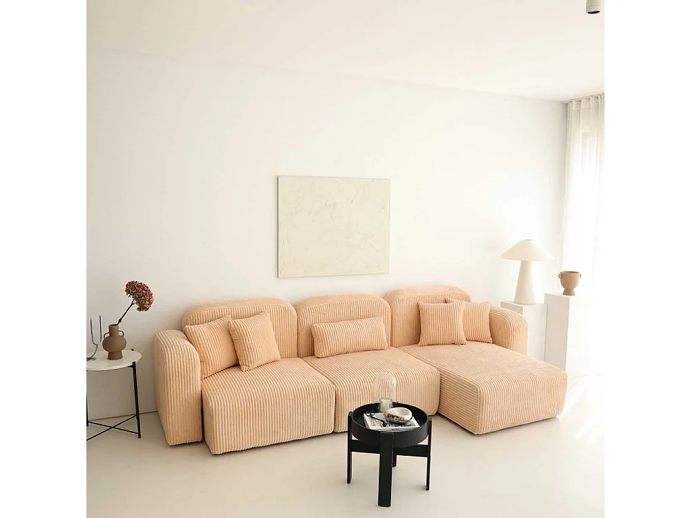 Canapé d'angle en velours côtelé Kuba