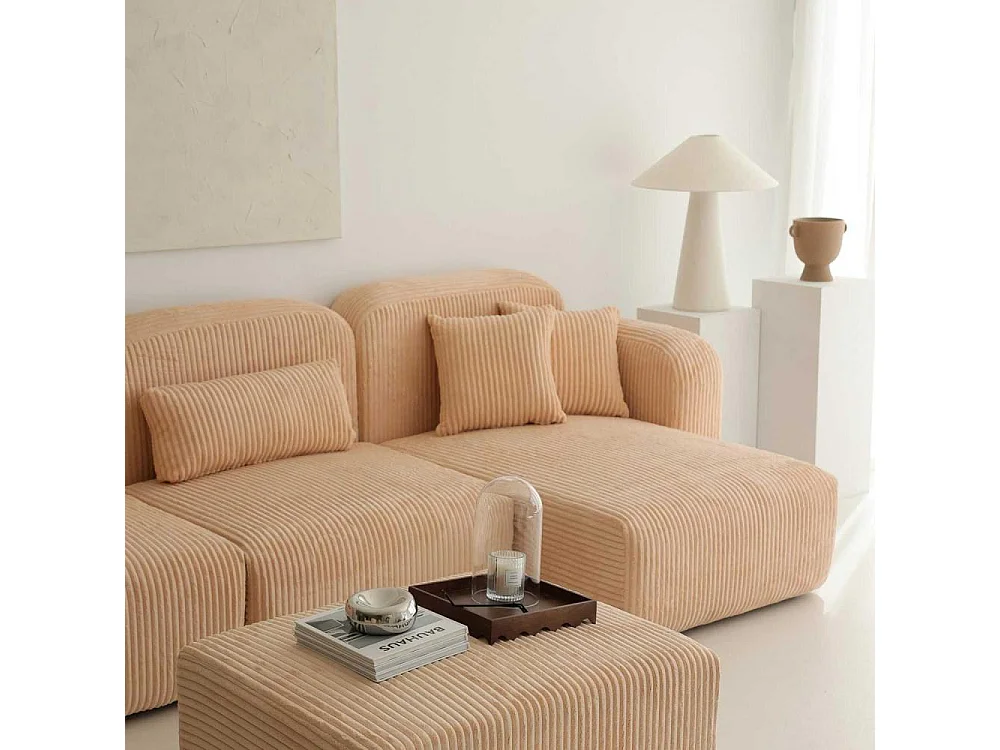 Canapé d'angle en velours côtelé Kuba