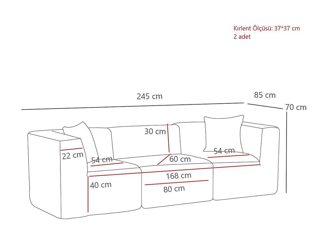 Canapé 3 places en tissu Raks
