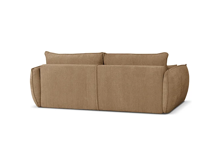 Modernes Sofa Loren mit Schlaffunktion 238x100x90 cm – Stoff Raven 34 hellbarun