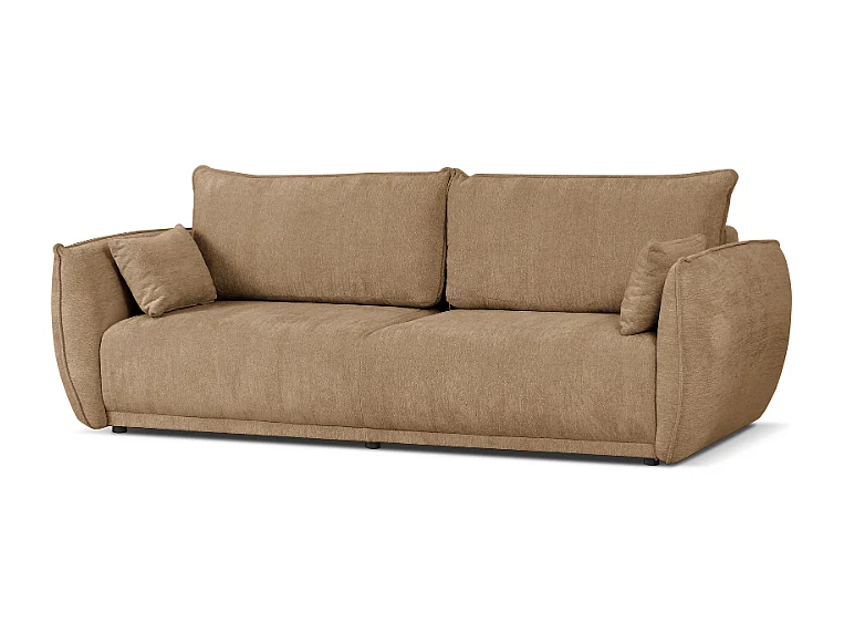 Nowoczesna sofa Loren z funkcją spania 238x100x90 cm – jasnobrązowa Raven 34