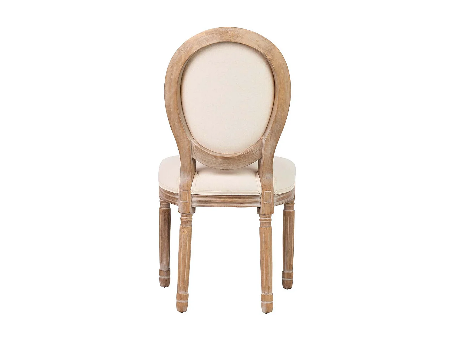 Silla Medallon Lino Patas De Madera 48x48x96 Cm