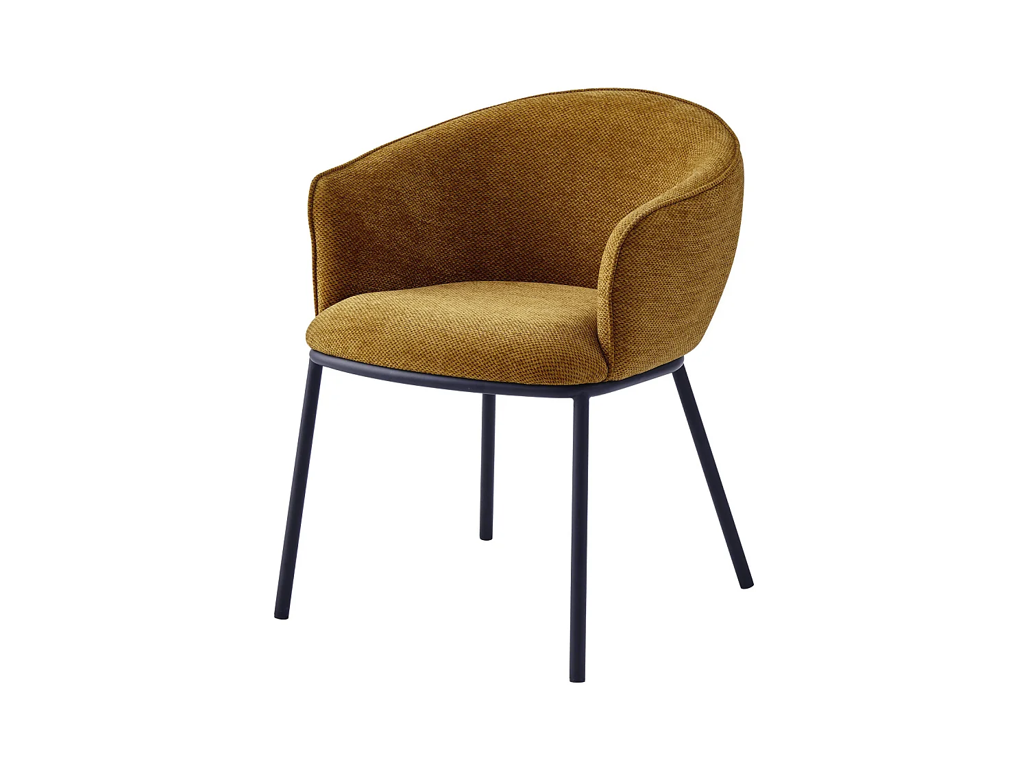 ALVIN-Poltrona da tavolo in tessuto Luxury Senape