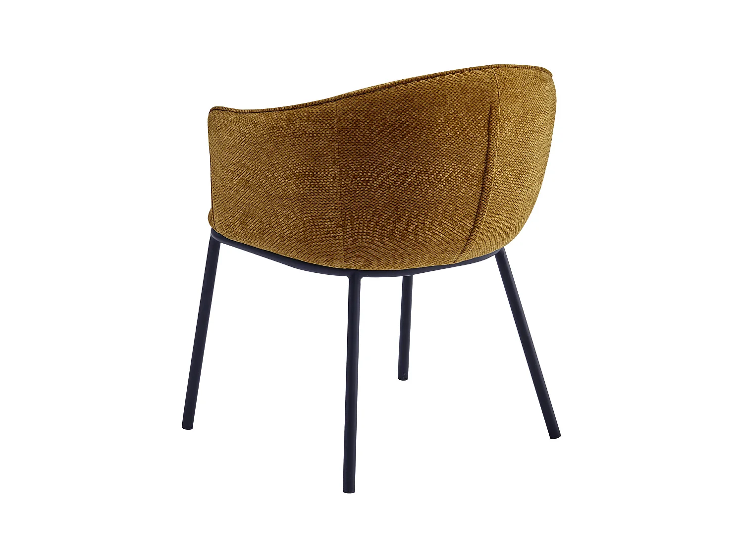 ALVIN-Poltrona da tavolo in tessuto Luxury Senape