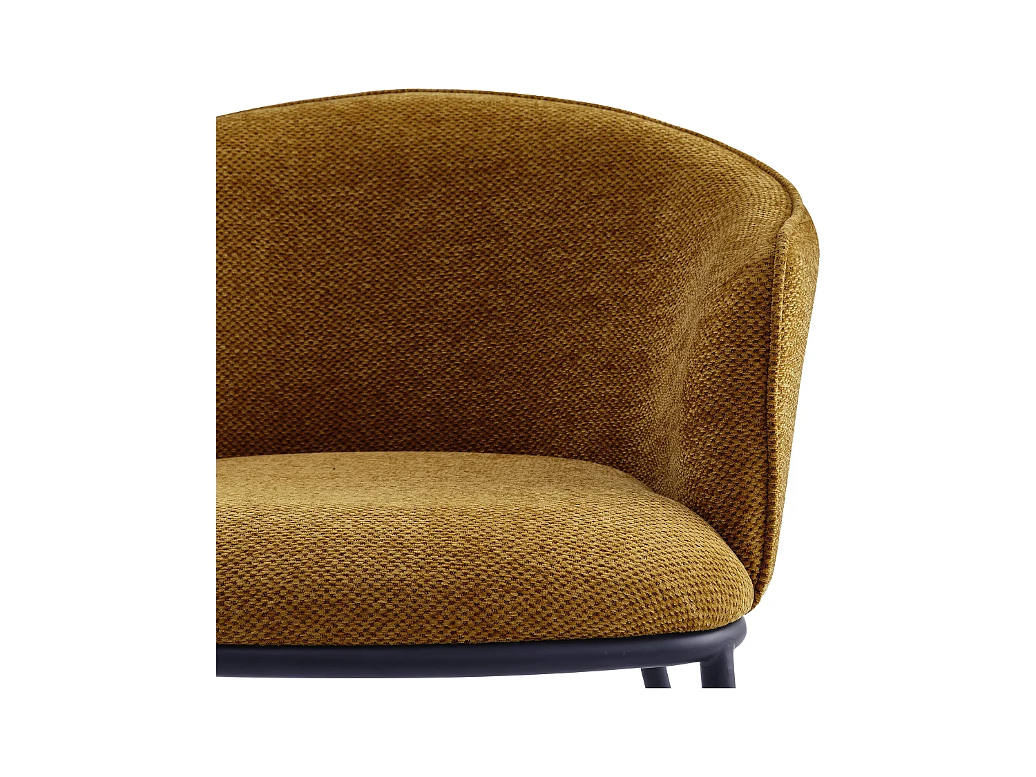 ALVIN-Poltrona da tavolo in tessuto Luxury Senape