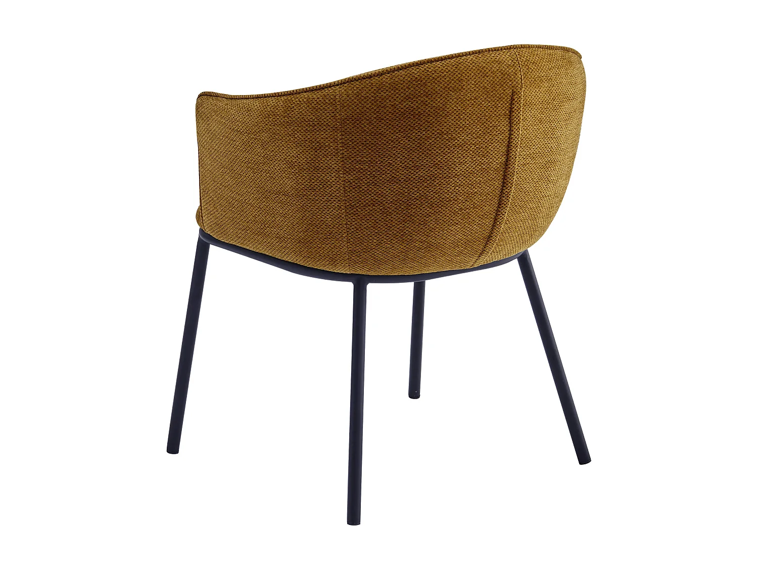 ALVIN-Fauteuil de table en tissu Luxury Moutarde
