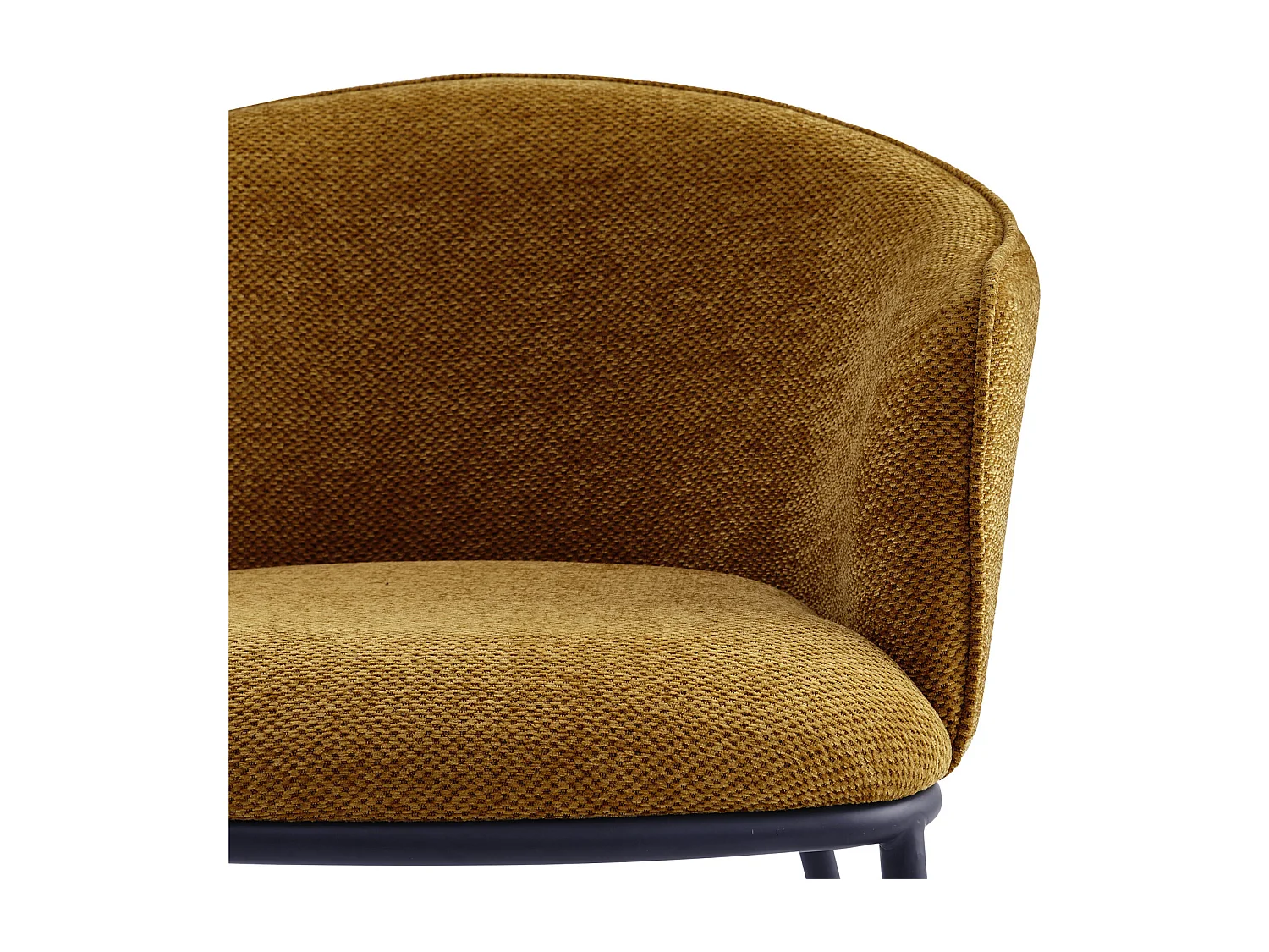 ALVIN-Fauteuil de table en tissu Luxury Moutarde