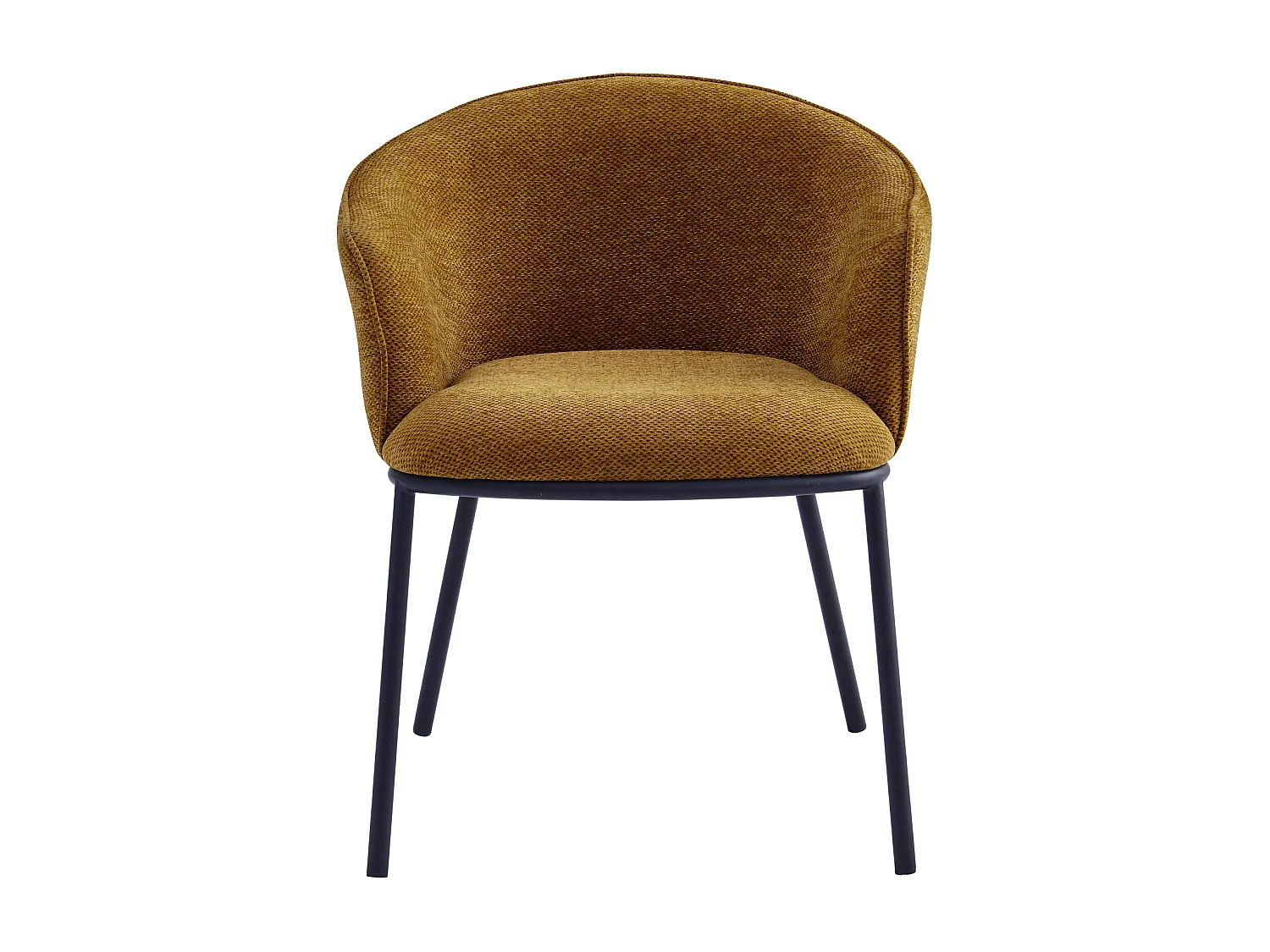 ALVIN-Fauteuil de table en tissu Luxury Moutarde