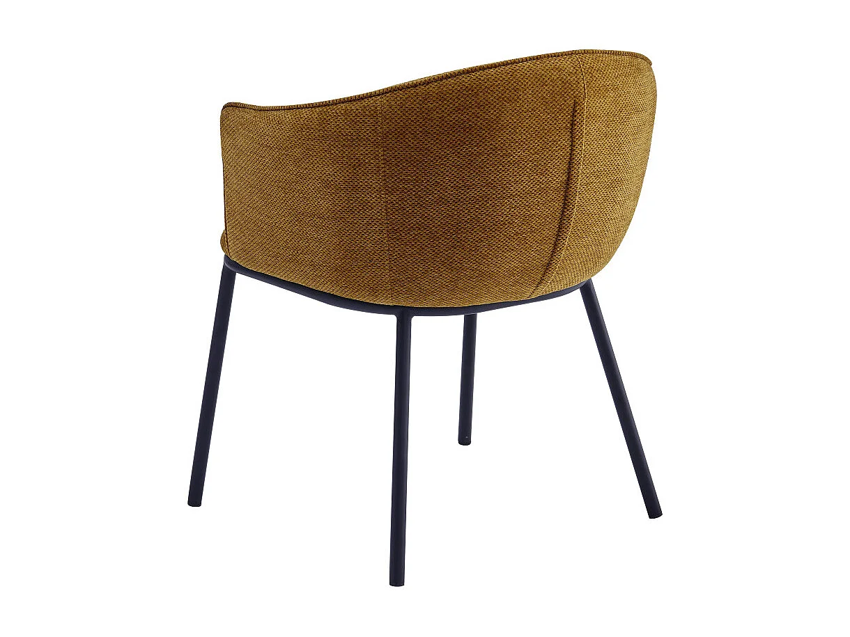 ALVIN-Poltrona da tavolo in tessuto Luxury Senape