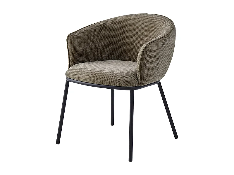 ALVIN-Fauteuil de table en tissu Luxury Taupe