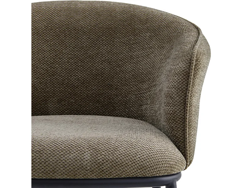 ALVIN-Poltrona da tavolo in tessuto Luxury marronne