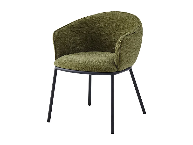 ALVIN-Fauteuil de table en tissu Luxury Kaki