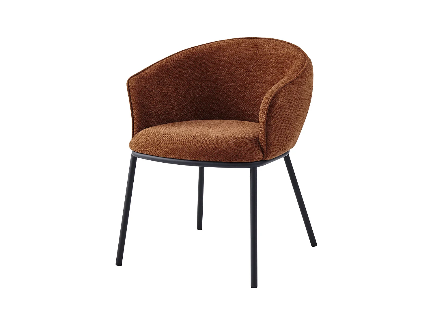 ALVIN-Poltrona da tavolo in tessuto Luxury Terracotta