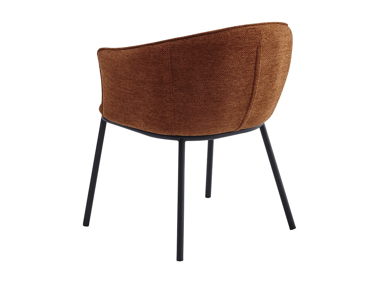 ALVIN-Poltrona da tavolo in tessuto Luxury Terracotta