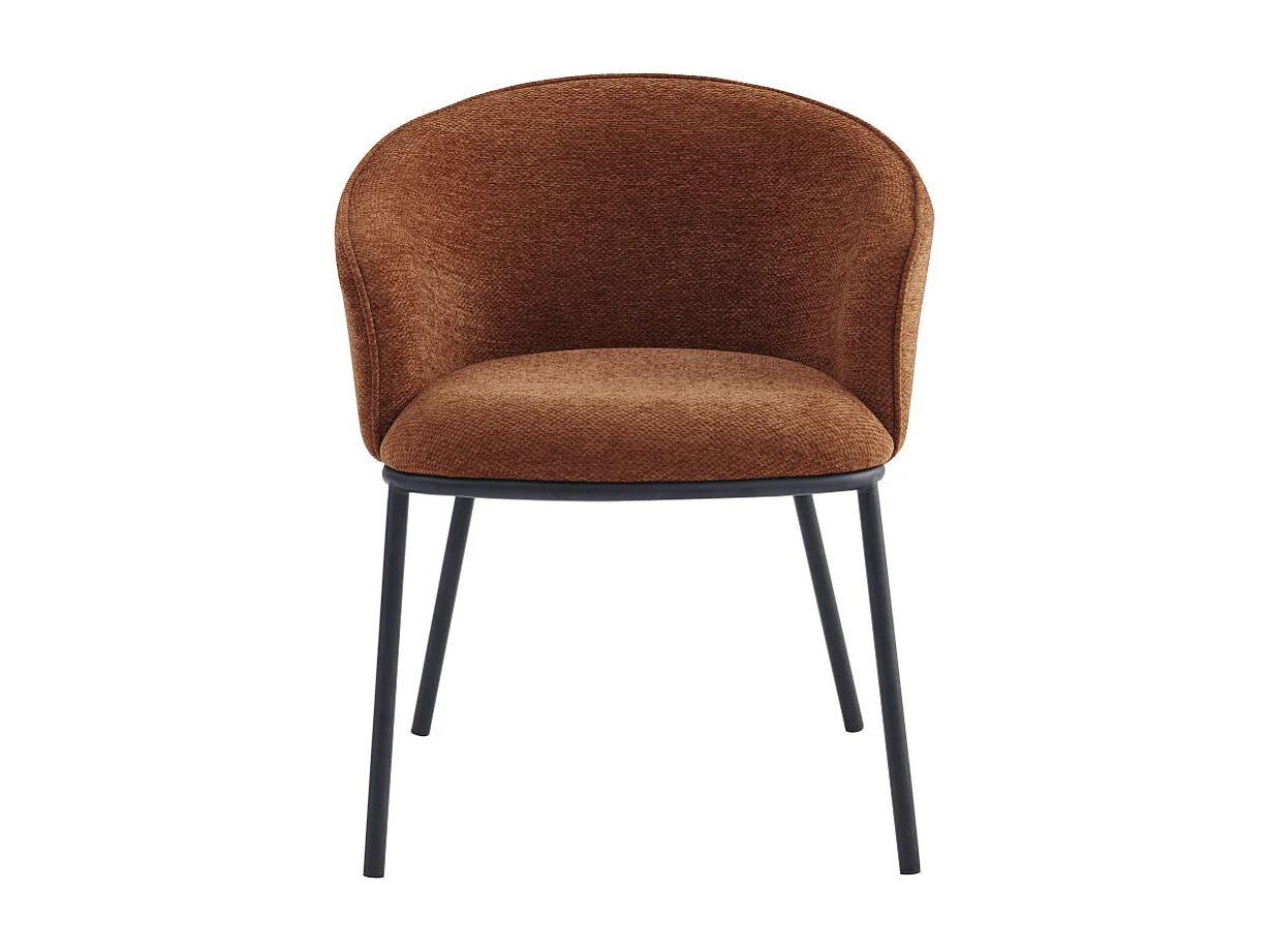 ALVIN-Poltrona da tavolo in tessuto Luxury Terracotta