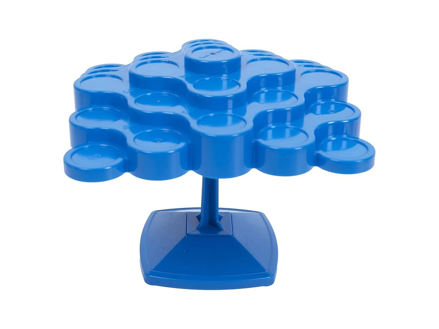 Jeu d'équilibre en plastique bleu avec 48 pièces multicolores et 1 dé inclus