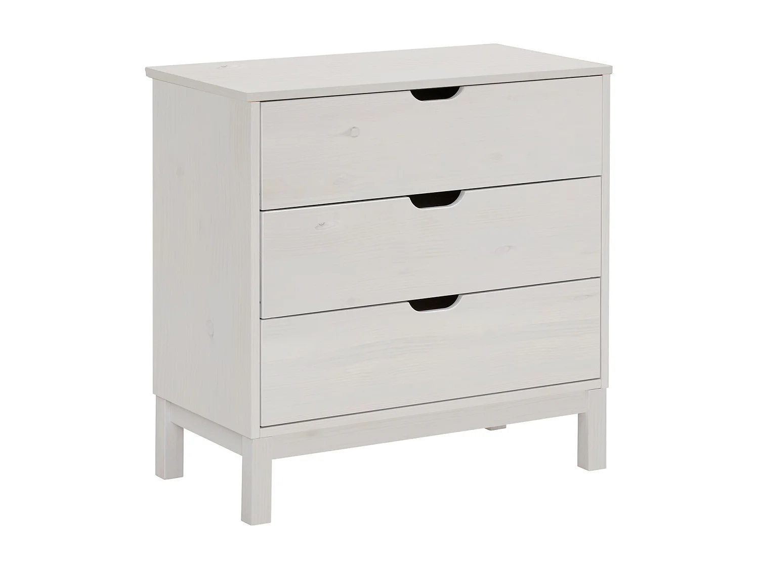 Post | Commode avec 4 tiroirs en pin blanc