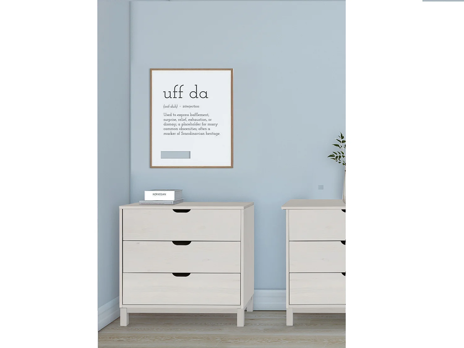 Post | Commode avec 4 tiroirs en pin blanc