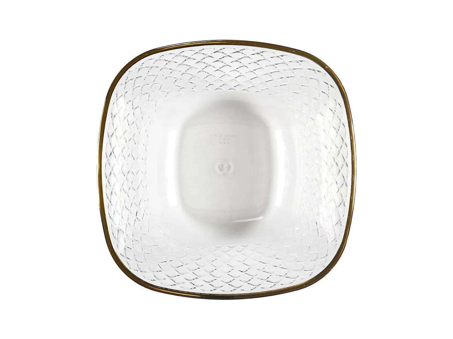 Set de 2 saladiers en plastique transparent en nid d'abeille avec contour doré (300cl)