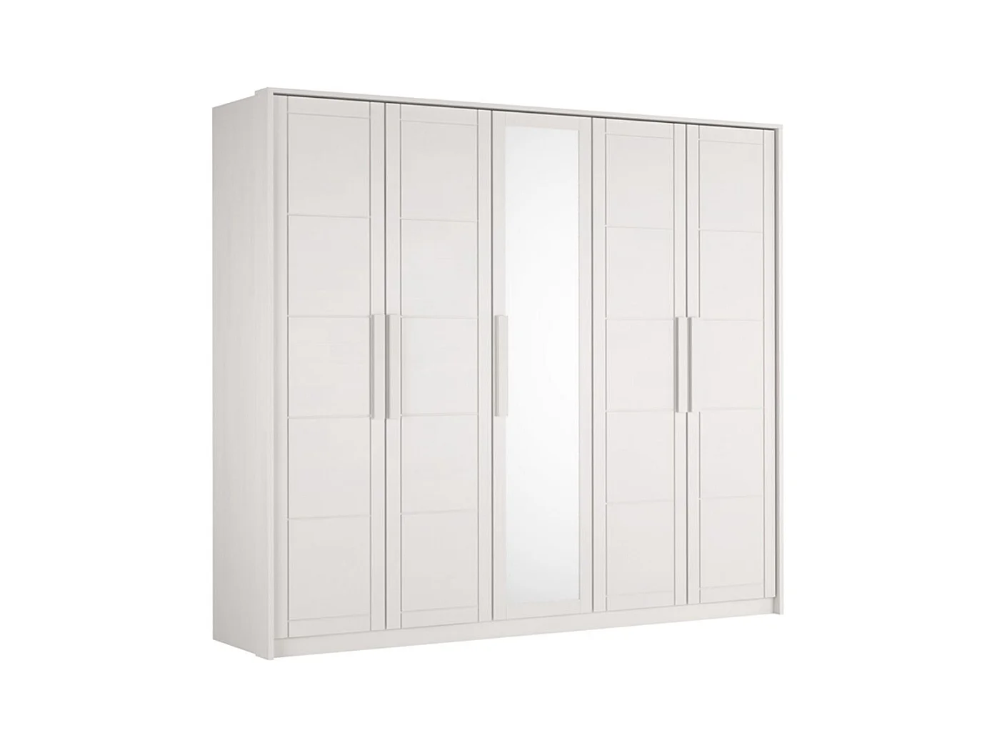 Kleiderschrank 2,52x0,65x2,2 m weiß Buche Timo 5T WG