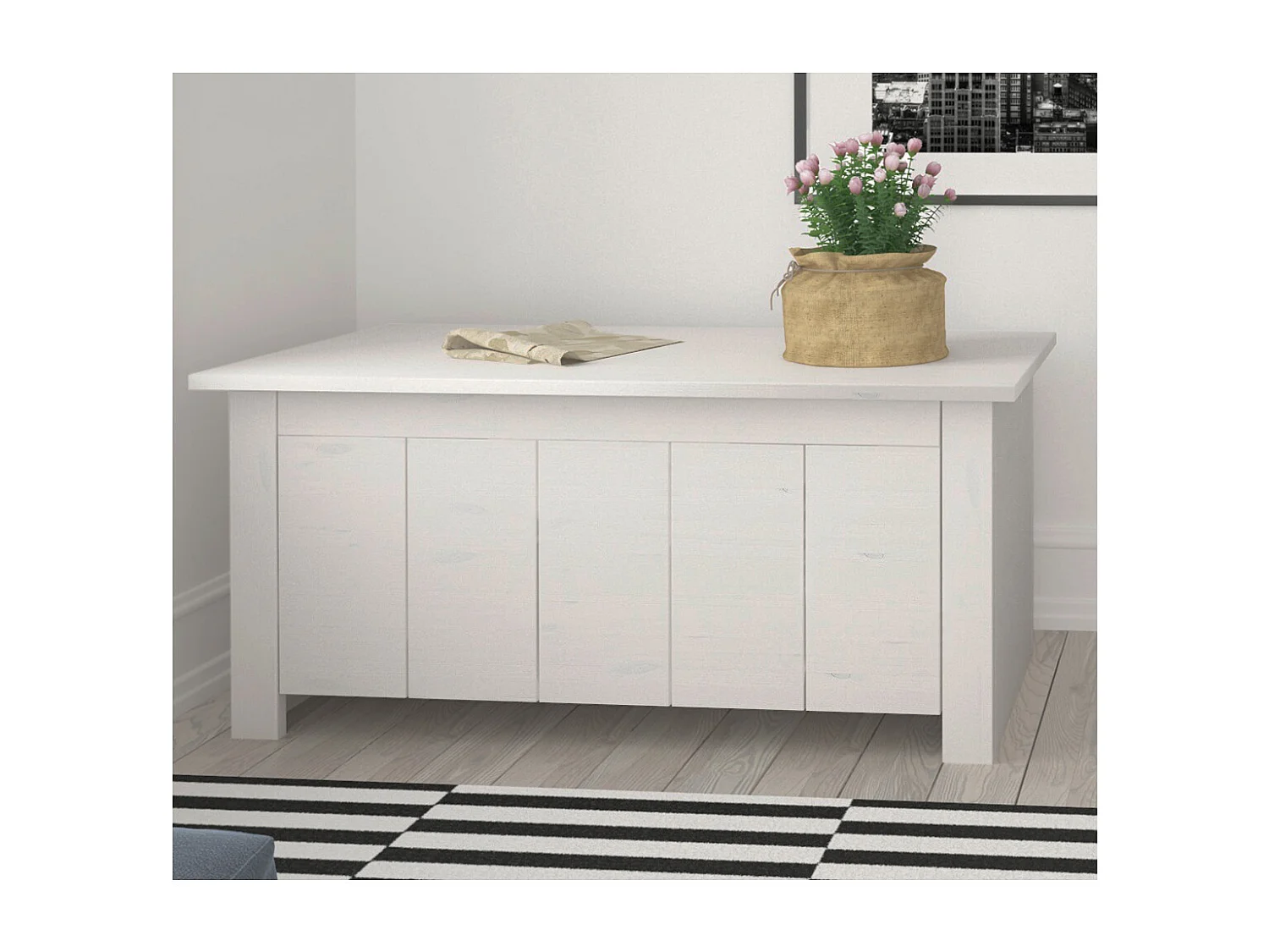 Bertram | coffre 100x45x45 cm Blanc