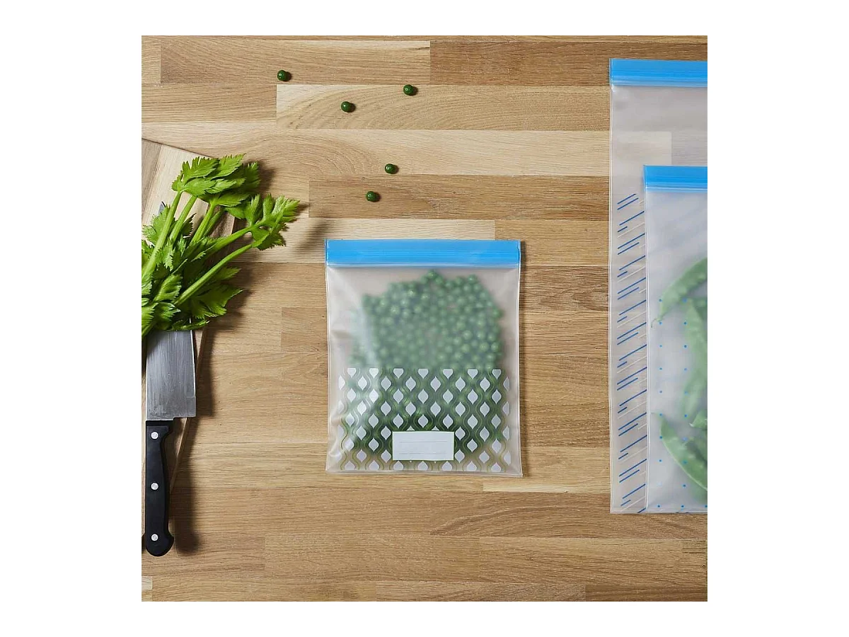 Lot de 3 sachets transparents réutilisables de congélation fermeture à zip