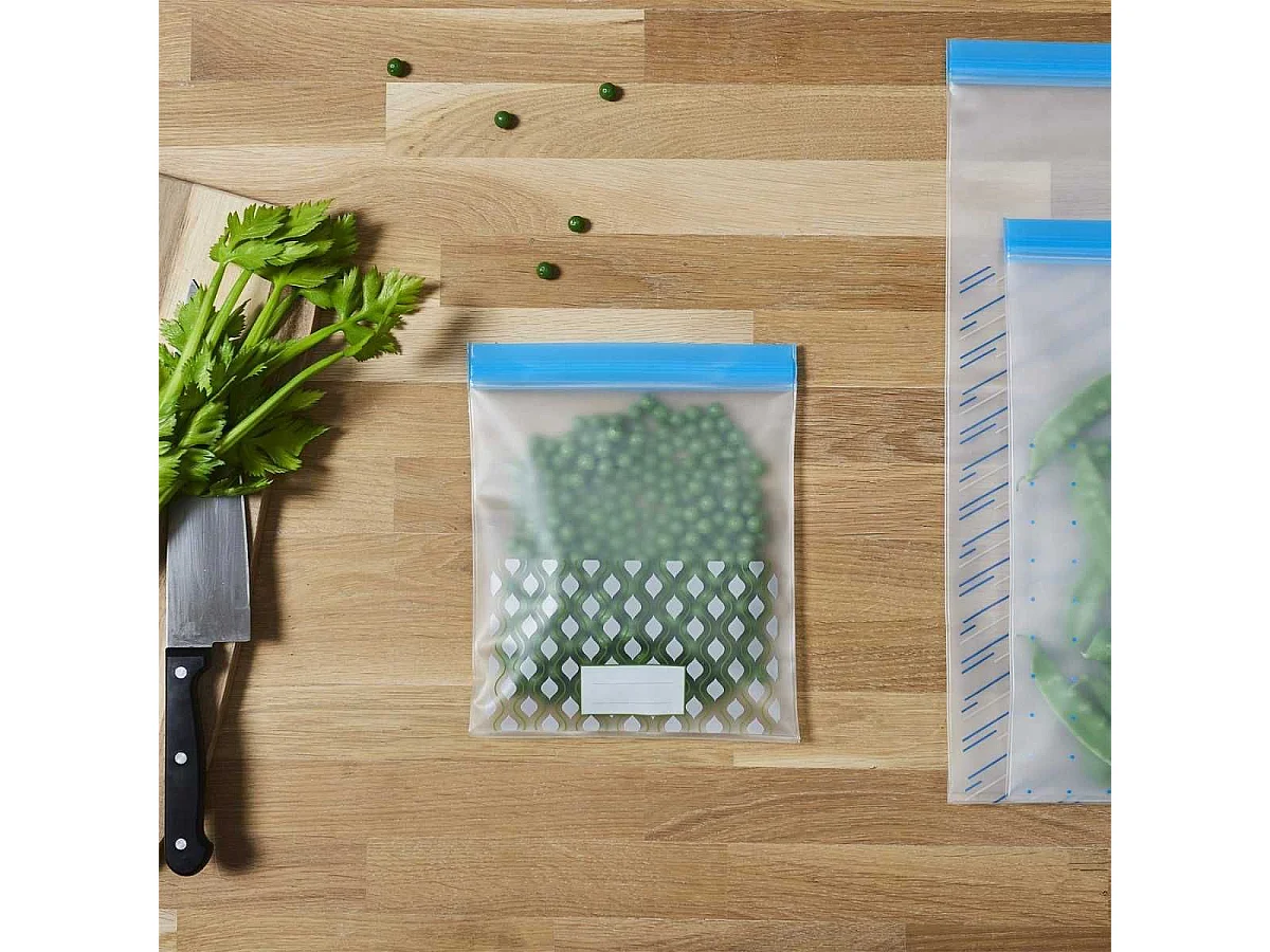 Lot de 3 sachets transparents réutilisables de congélation fermeture à zip