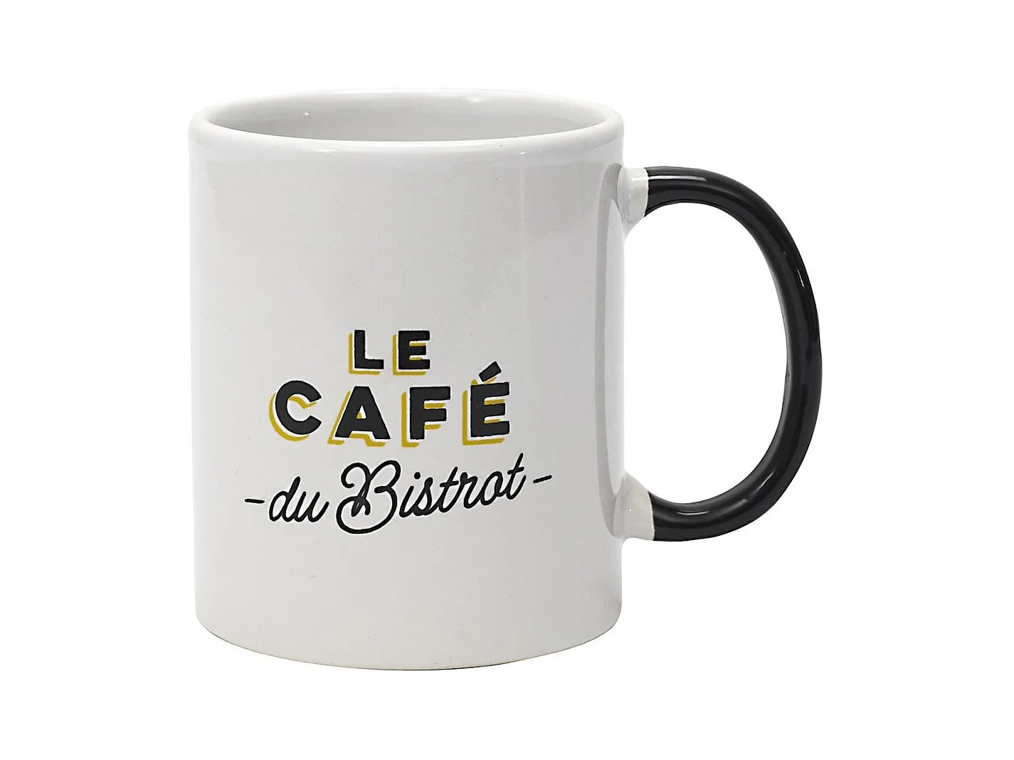 Mug "bistrot" en céramique coloris blanc et noir (30cl)