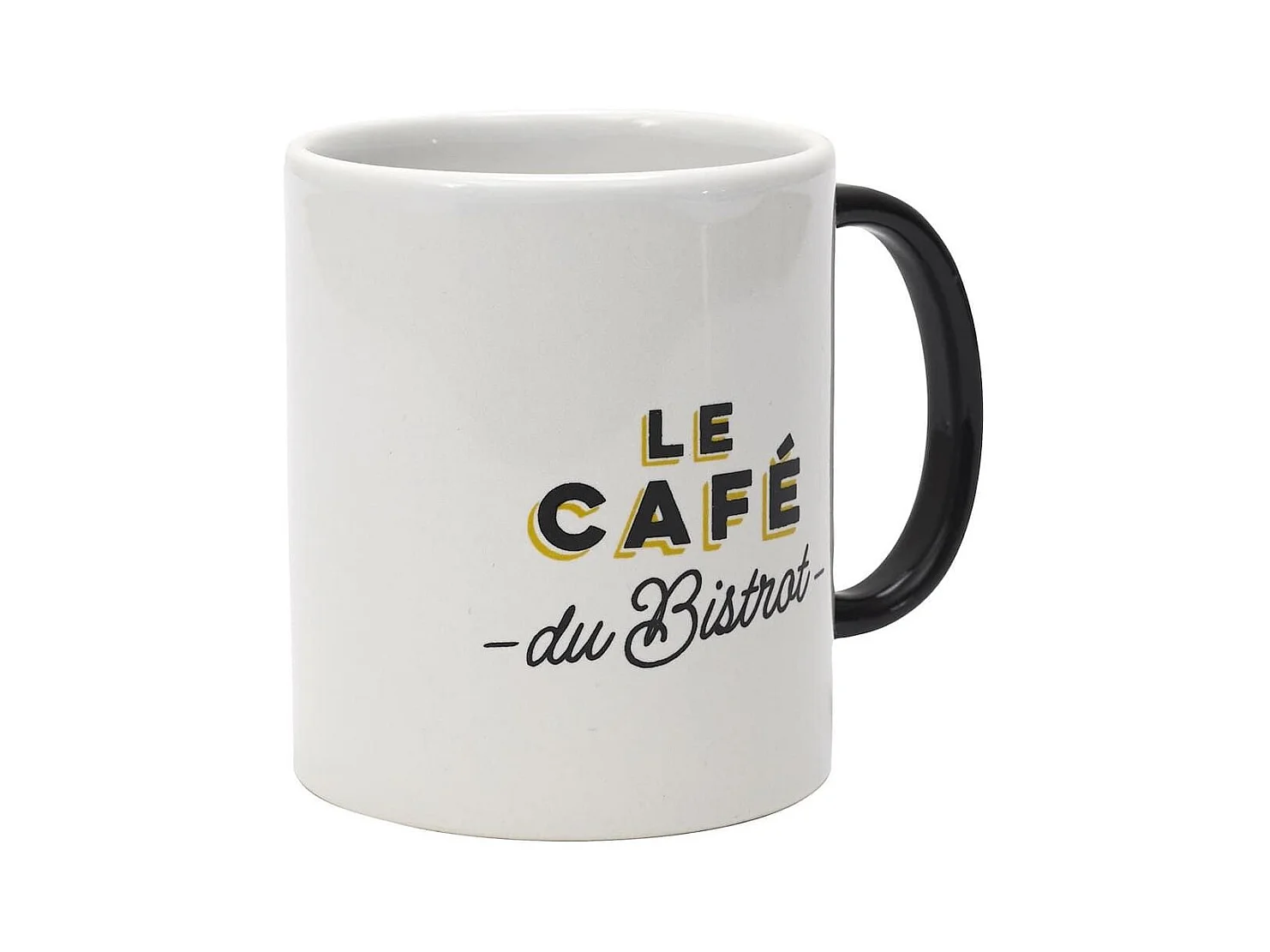 Mug "bistrot" en céramique coloris blanc et noir (30cl)
