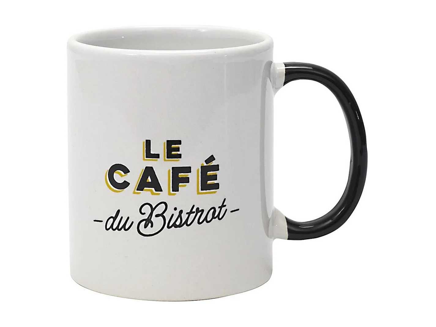 Mug "bistrot" en céramique coloris blanc et noir (30cl)