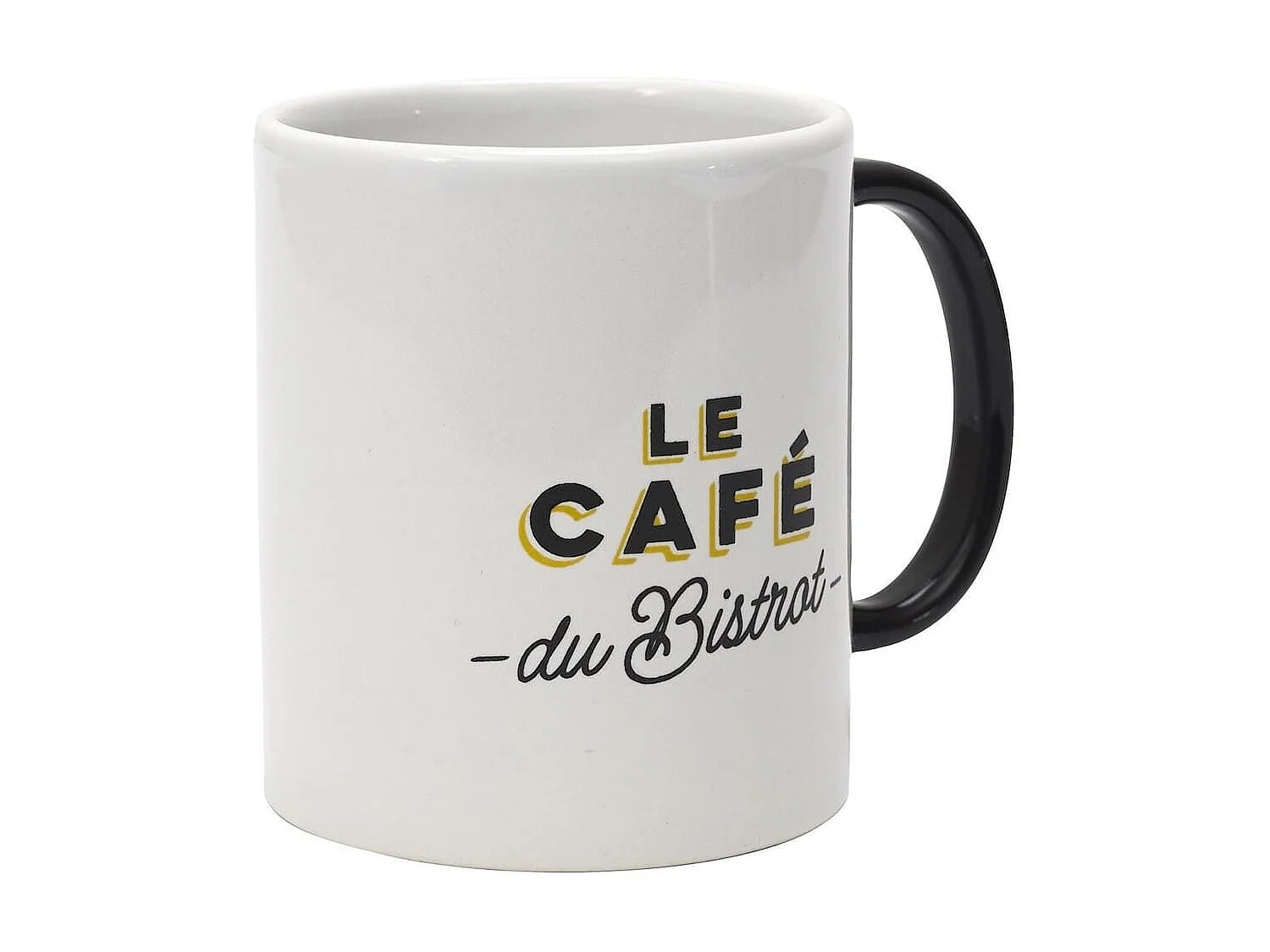 Mug "bistrot" en céramique coloris blanc et noir (30cl)