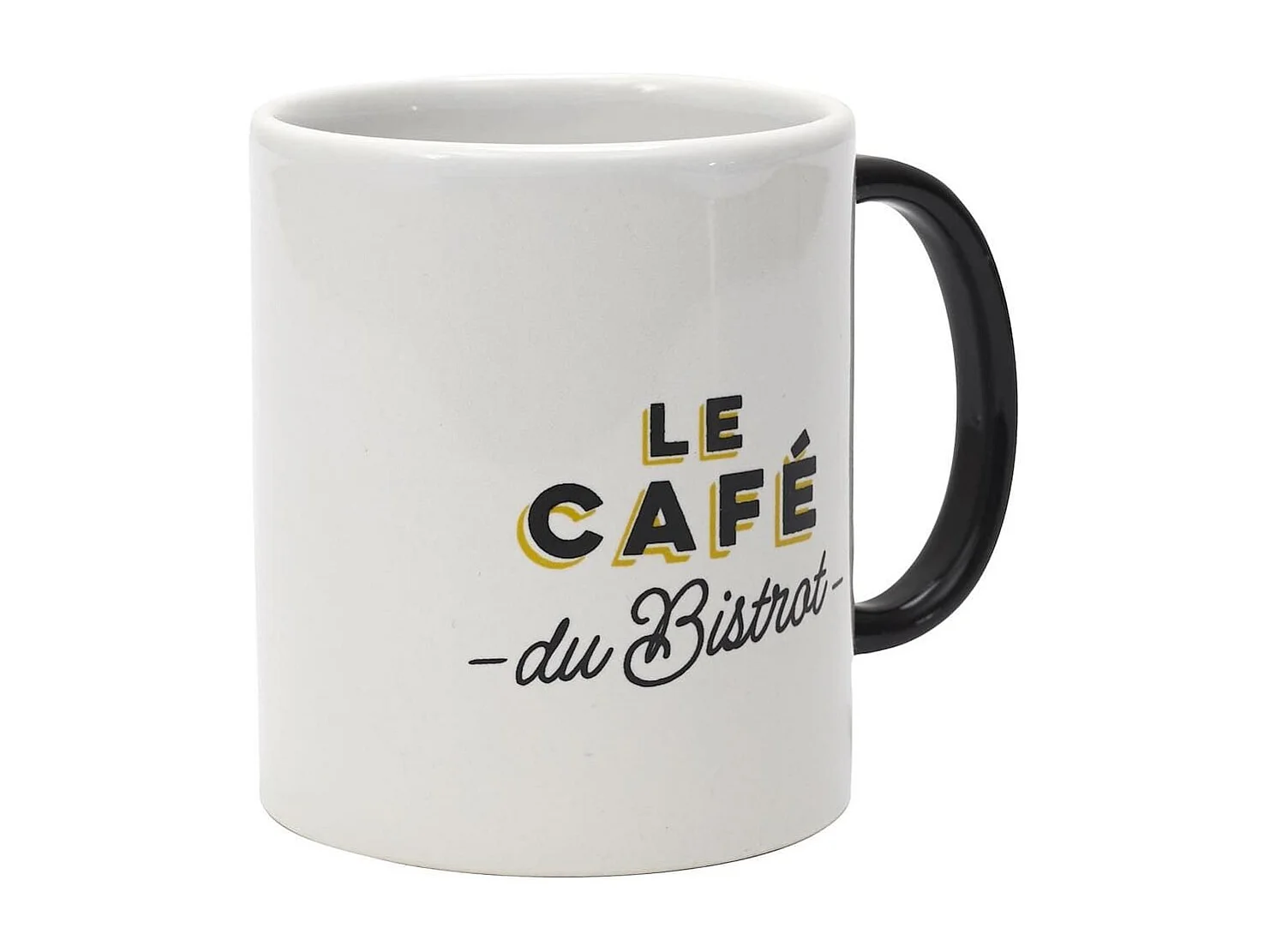 Mug "bistrot" en céramique coloris blanc et noir (30cl)