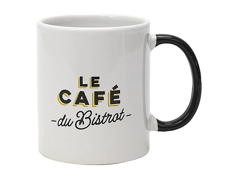 Mug "bistrot" en céramique coloris blanc et noir (30cl)